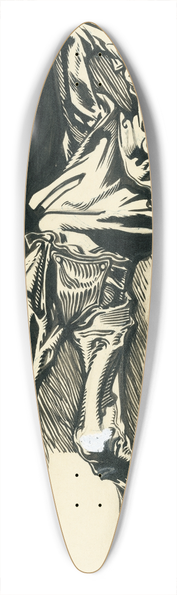 Johannes Josephus Aarts - Nar en doodshoofd 39.3 inch art pintail longboard deck