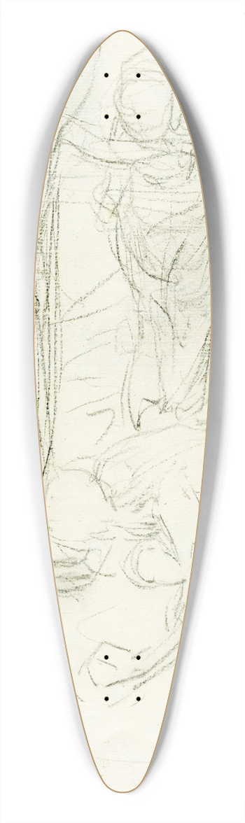 Johannes Josephus Aarts - Schetsboekkatern met verschillende compositiestudies 39.3 inch art pintail longboard deck