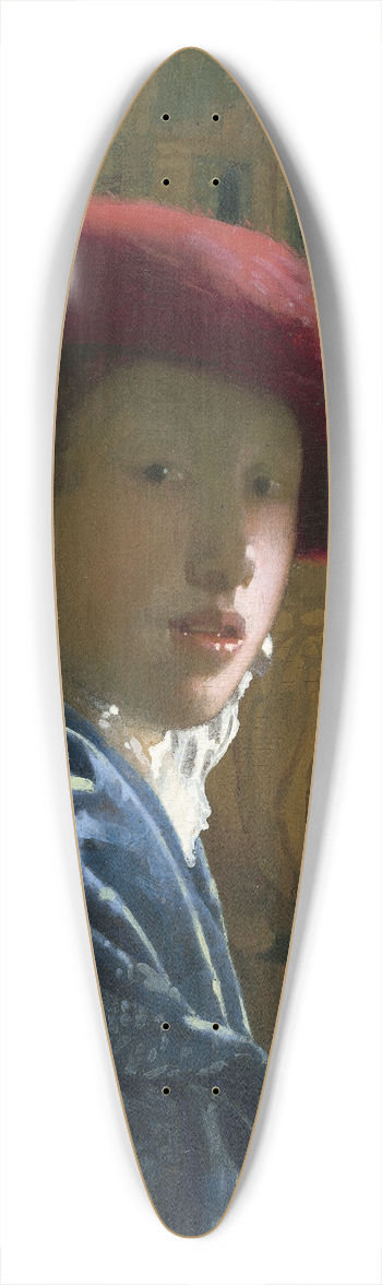 Johannes Vermeer - Girl with the Red Hat 39.3 inch art pintail longboard deck