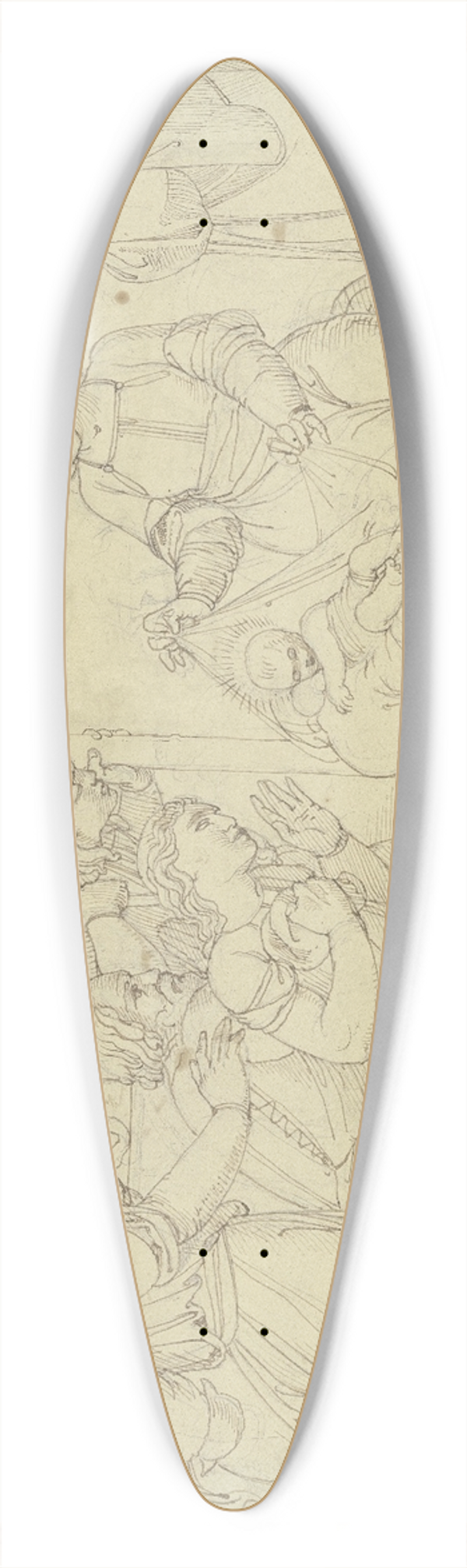 Johann Evangelist Scheffer von Leonhardshoff - Adoration of the shepherds 39.3 inch art pintail longboard deck
