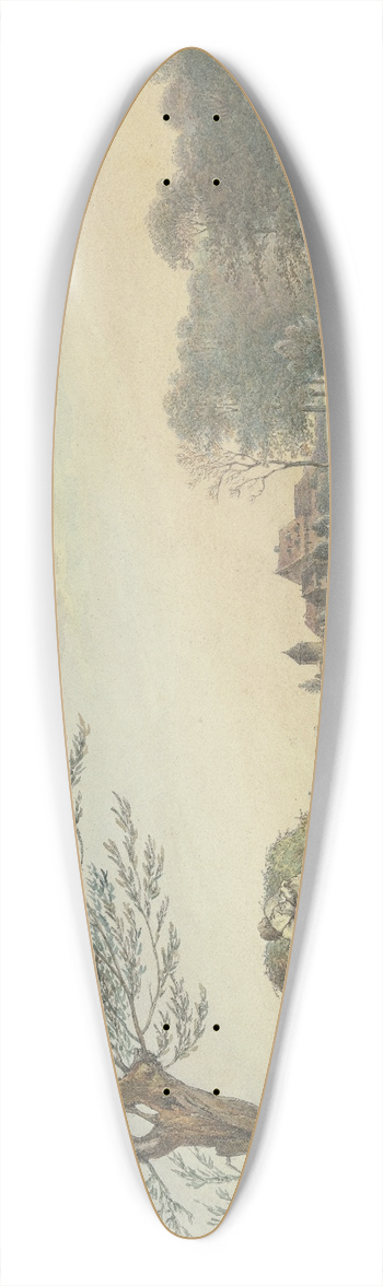 Johann Friedrich Morgenstern - Hof Rebstock inmitten des weiten Wiesengelndes an der Mainzer Landstrae bei Frankfurt am Main 39.3 inch art pintail longboard deck