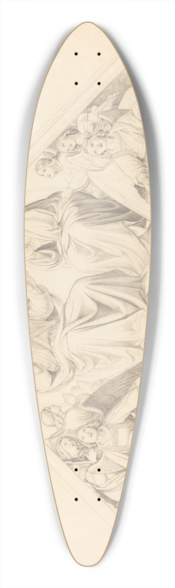 Johann Friedrich Overbeck - Christ and the Virgin with Music-Making Angels 39.3 inch art pintail longboard deck