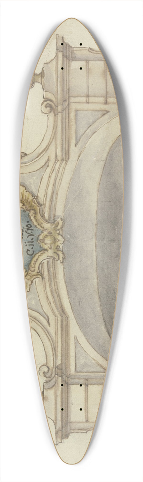 Johann Georg Bergmller - Christ in the tomb 39.3 inch art pintail longboard deck