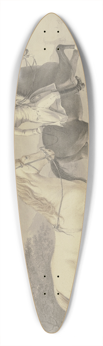 Johann Georg Pforr - Danish horses 39.3 inch art pintail longboard deck