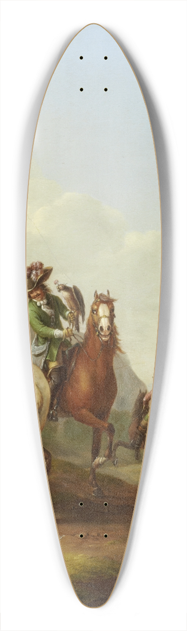 Johann Georg Pforr - Hare-Hunt with Falconer 39.3 inch art pintail longboard deck