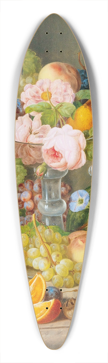 Johann Georg Seitz - Large Still Life with Flowers and Fruit 39.3 inch art pintail longboard deck