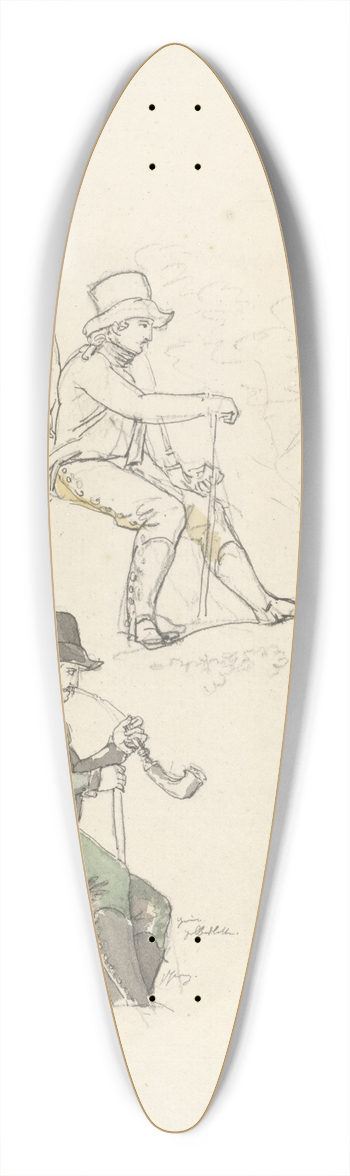 Johann Georg von Dillis - Figure Studies 39.3 inch art pintail longboard deck