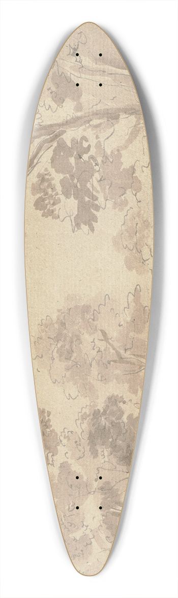 Johann Georg von Dillis - Waldgegend 39.3 inch art pintail longboard deck