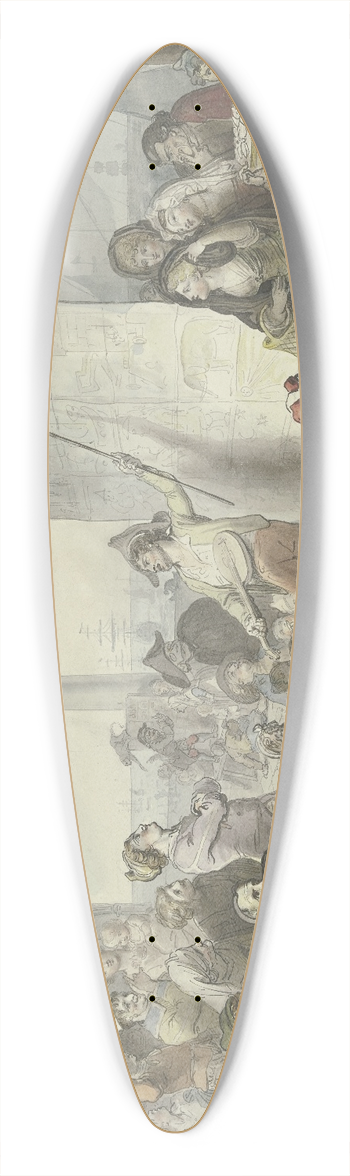 Johann Heinrich Ramberg - Bnkelsnger auf der Piazetta in Venedig 39.3 inch art pintail longboard deck