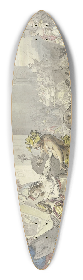 Johann Heinrich Ramberg - Roman carnival scene 39.3 inch art pintail longboard deck