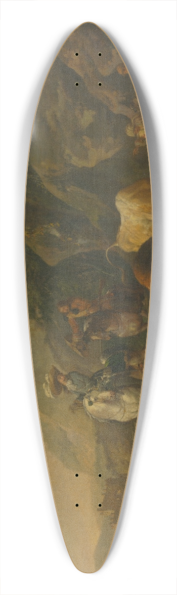 Johann Heinrich Roos - Landscape with Hunters 39.3 inch art pintail longboard deck