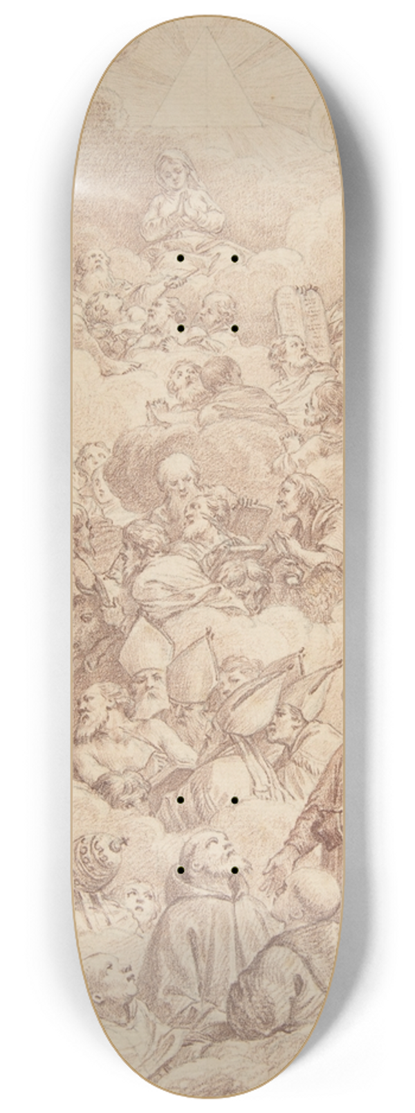 Charles Nicolas Cochin II - The Company of Saints in Glory 8.25 inch art skate deck