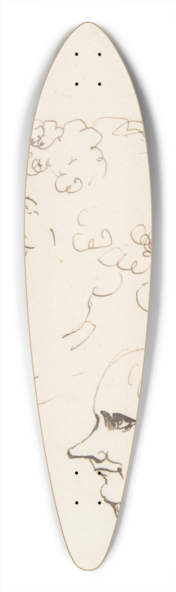 Johann Heinrich Wilhelm Tischbein - Two Caricature Heads of Men 39.3 inch art pintail longboard deck