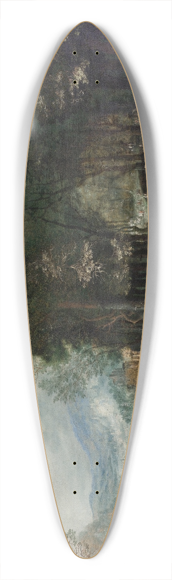 Johann Jakob Hartmann - Landschaft mit Festgesellschaft 39.3 inch art pintail longboard deck