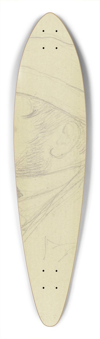 Johann Jakob Hoff - Bildnis eines Mannes mit Hut im Profil nach links 39.3 inch art pintail longboard deck