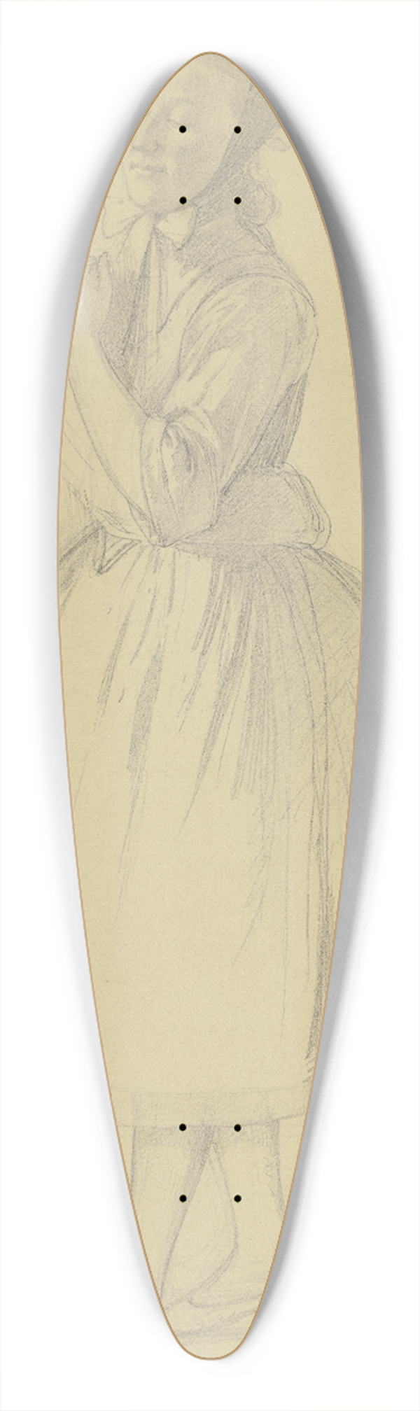 Johann Jakob Hoff - Tanzendes hessisches Bauernmdchen 39.3 inch art pintail longboard deck