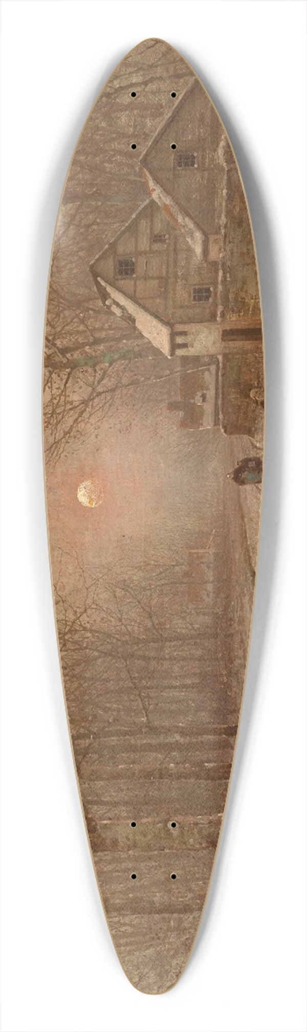 Johann Jungblut - Abendstimmung ber einer Dorfstrae 39.3 inch art pintail longboard deck