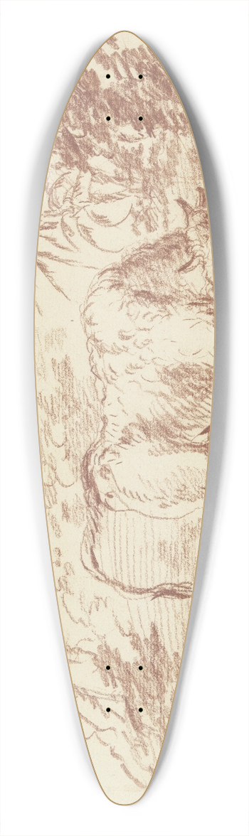 Johann Ludwig von Pfeiff - Wtender Faselochse in einem Gebsch 39.3 inch art pintail longboard deck