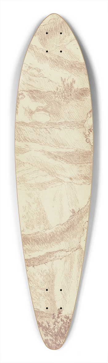 Johann Ludwig von Pfeiff - Zwei Bren, der eine von einem Lwen angegriffen 39.3 inch art pintail longboard deck