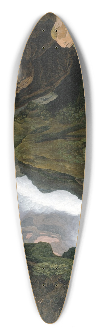 Johann Martin von Rohden - The Grotto of Neptune in Tivoli 39.3 inch art pintail longboard deck