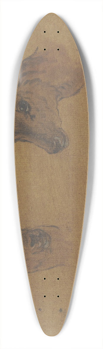 Johann Melchior Roos - Three doe heads 39.3 inch art pintail longboard deck