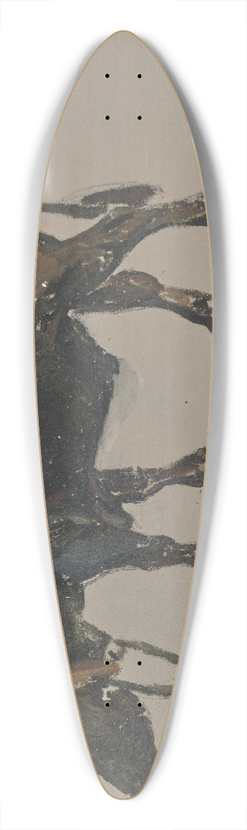 Johann Nepomuk Rauch - A buffalo. 39.3 inch art pintail longboard deck