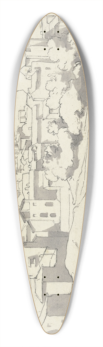 Johann Nepomuk Rauch - Blick auf den Aventin in Rom 39.3 inch art pintail longboard deck