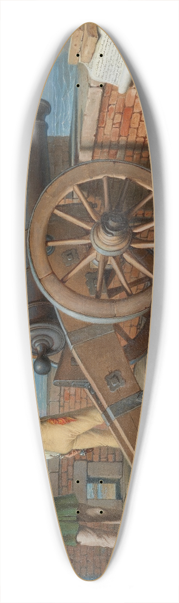 Johann Peter Krafft - Knstlerfreunde lsen einen Kanonenschuss auf der Festung Michele bei Ostia (Ferdinand Jagemann und Peter Krafft) 39.3 inch art pintail longboard deck