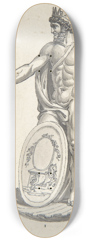 Charles Percier - Design for Neptune with an Oval Medallion 8.25 inch art skate deck