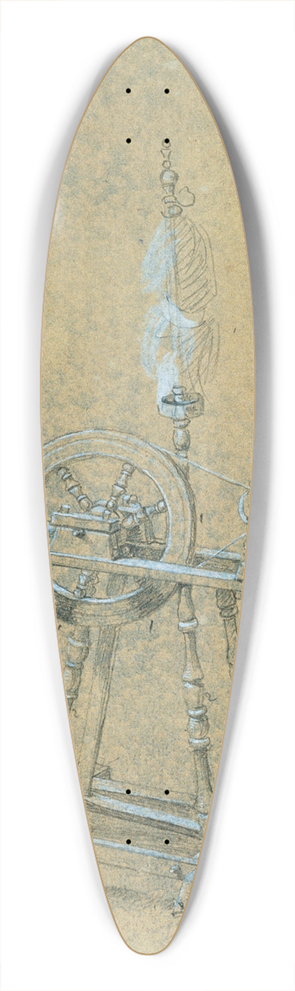 Johann Peter Krafft - Studie eines Spinnrockens 39.3 inch art pintail longboard deck