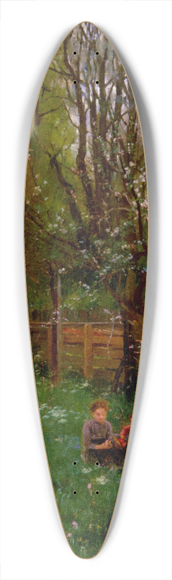 Johann Sperl - Obstbaumgarten im Frhling 39.3 inch art pintail longboard deck