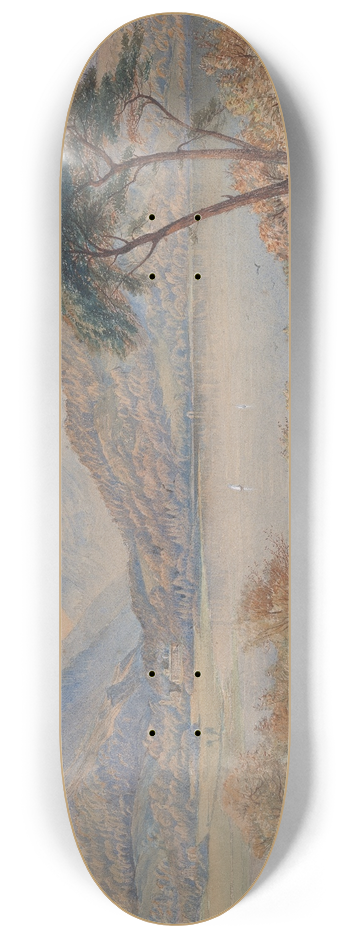 Charles Reginald Aston - Landscape with Sheep 8.25 inch art skate deck