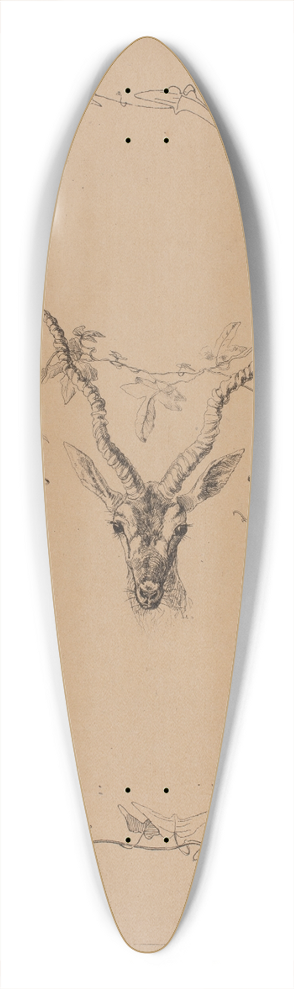 Johan Thomas Lundbye - Bagside af omslag til M Hammerichs oversttelse af Kalidasas Sakuntala , Kbh 1845 39.3 inch art pintail longboard deck