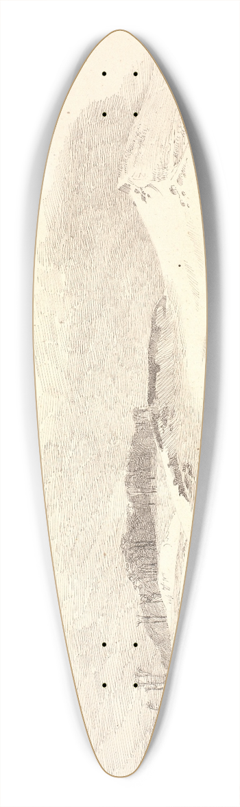Johan Thomas Lundbye - Vinterlandskab i nordsjllandsk karakter 39.3 inch art pintail longboard deck