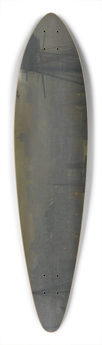 John Atkinson Grimshaw - Old Scarborough, Full Moon, High Water 39.3 inch art pintail longboard deck