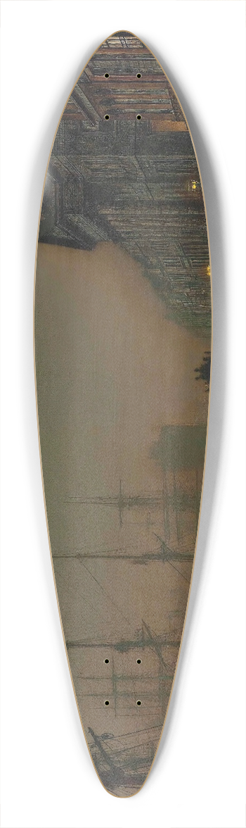 John Atkinson Grimshaw - Reekie, Glasgow 39.3 inch art pintail longboard deck