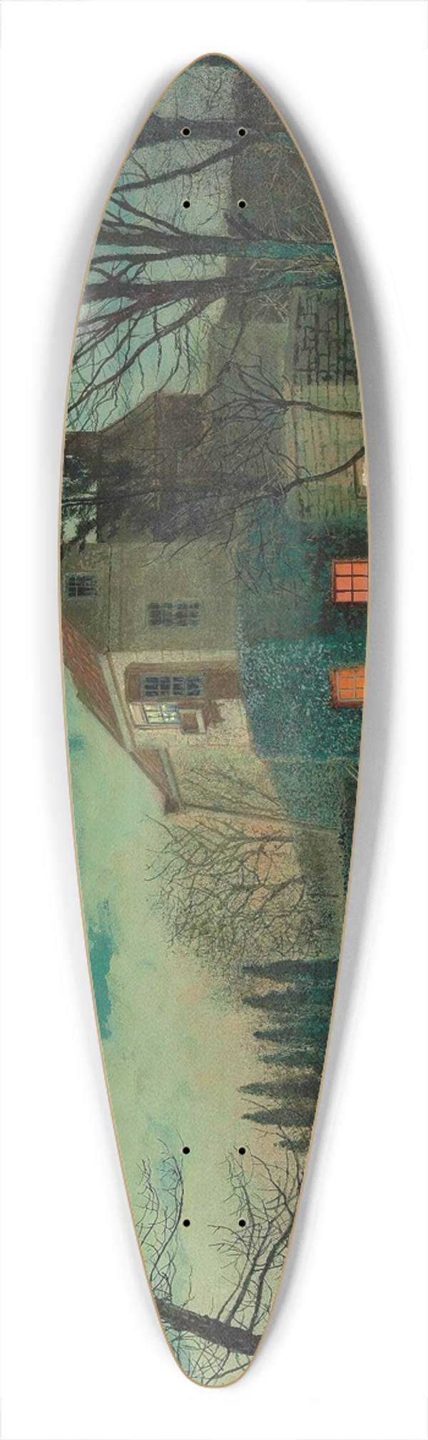 John Atkinson Grimshaw - Yew Court, Scalby 39.3 inch art pintail longboard deck