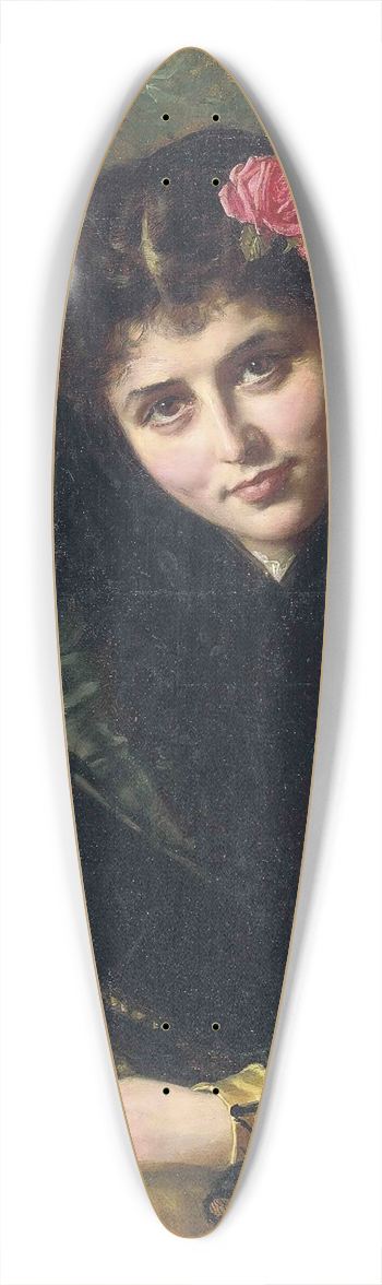 John Bagnold Burgess - A Spanish Beauty 39.3 inch art pintail longboard deck