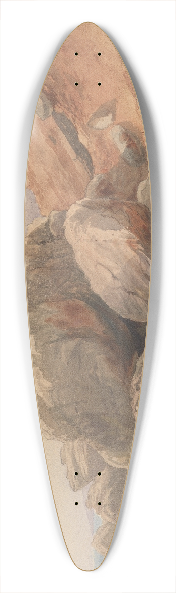 John Brett - Study of Rocks 39.3 inch art pintail longboard deck