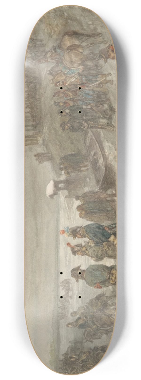 Charles Rochussen - Franse troepen trekken over een bevroren rivier 8.25 inch art skate deck