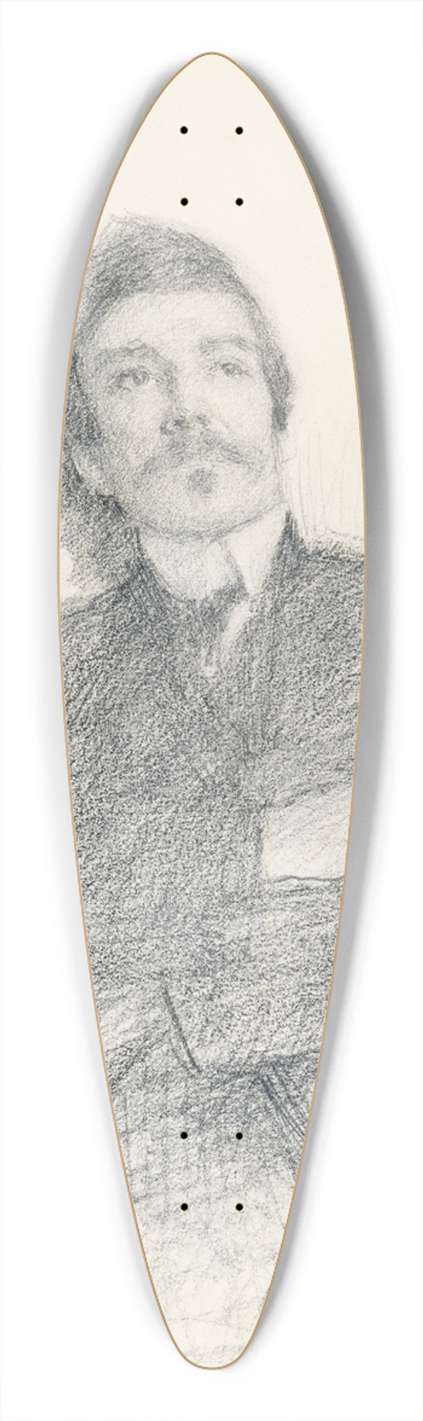 John Butler Yeats - John Millington Synge (1871-1909), Playwright 39.3 inch art pintail longboard deck