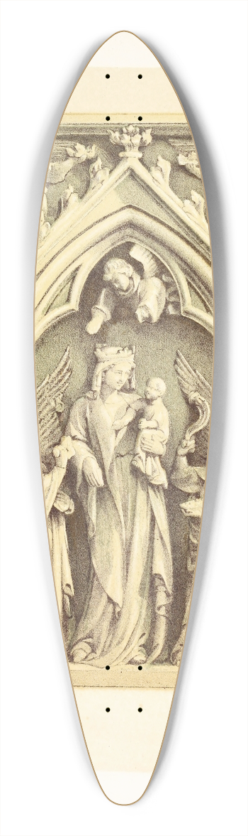 John Charles Robinson - Relievo in Carved Ivorythe Virgin and Infant Saviour adored by Angels. 39.3 inch art pintail longboard deck
