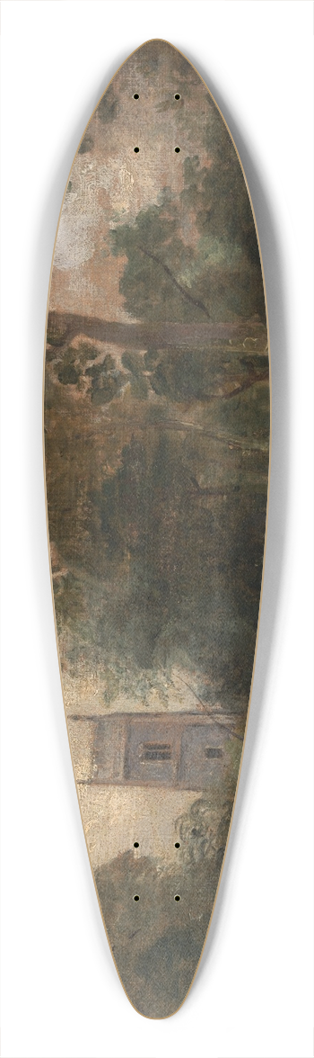 John Constable - A Church in the Trees 39.3 inch art pintail longboard deck