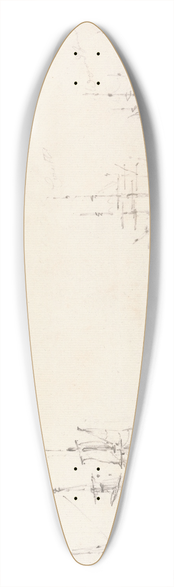 John Constable - Four East Indiamen at Archor 39.3 inch art pintail longboard deck