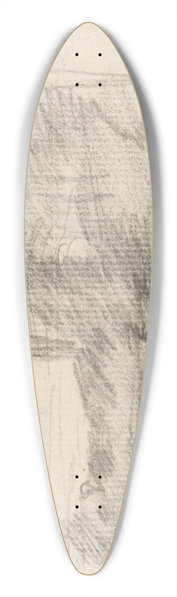 John Constable - Two Figures by a River 39.3 inch art pintail longboard deck
