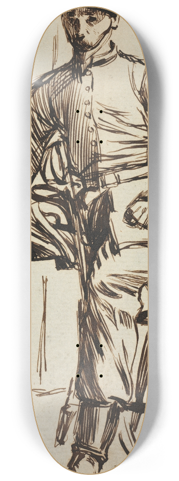Charles Samuel Keene - Charles Keene as a Volunteer 8.25 inch art skate deck