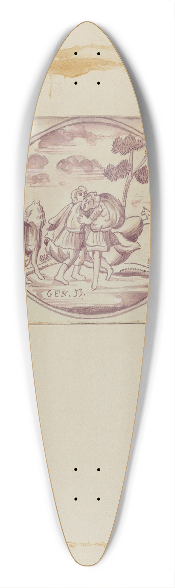 John Dixon - Fireplace Tiles 39.3 inch art pintail longboard deck