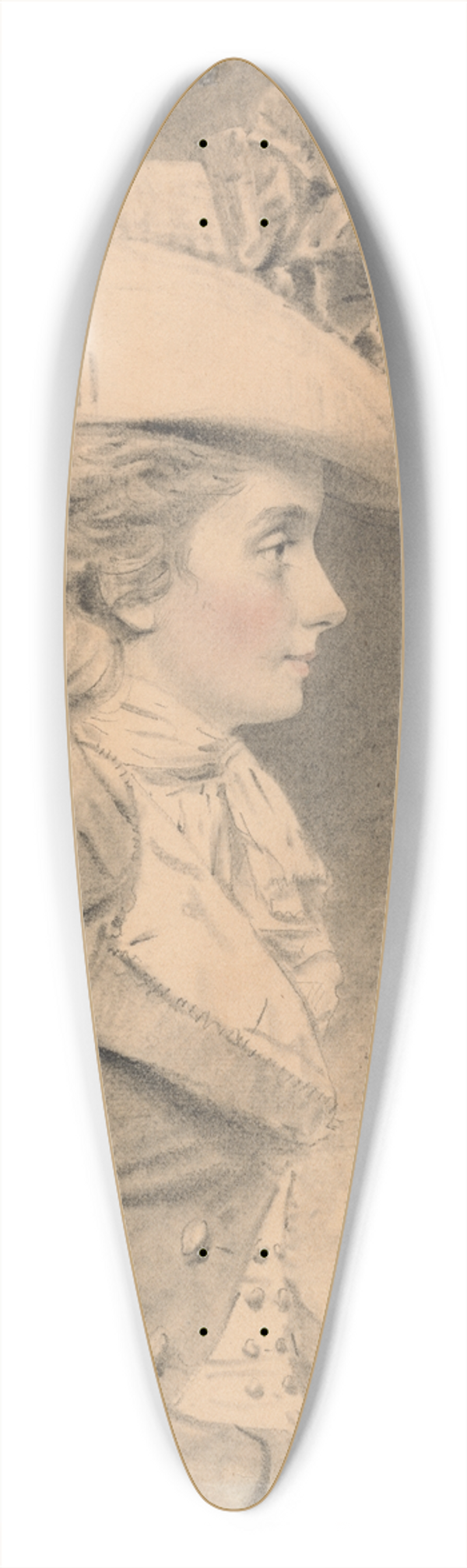 John Downman - Mrs. Ives of Catton 39.3 inch art pintail longboard deck