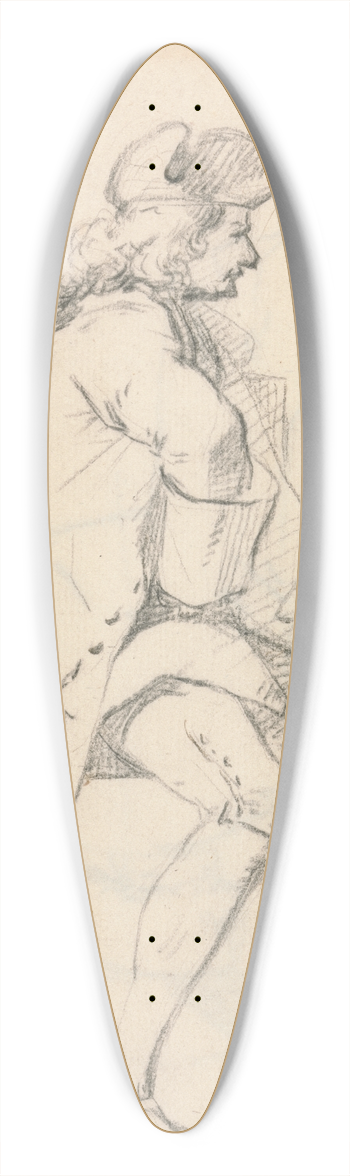 John Dunthorne - A Seated Man 39.3 inch art pintail longboard deck