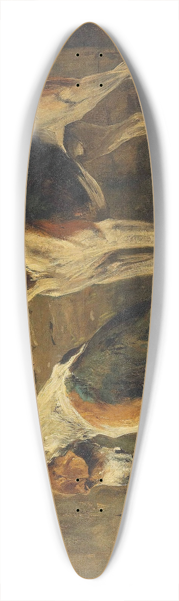 John Emms - Waiting for the Hunt; a Terrier and Two Hounds 39.3 inch art pintail longboard deck